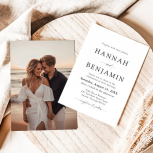 Invitation Élégant minimaliste noir & blanc moderne Mariage
