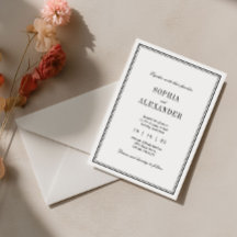 Élégant minimaliste noir et blanc Mariage