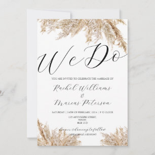 Invitation Élégant minimaliste Pampas Grass Nous faisons Mari