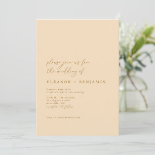 Invitation Élégant minimaliste Pastel Honey Gold Chic Mariage