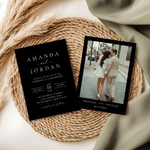 Invitation Élégant minimaliste photo Mariage