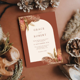 Invitation Élégant minimaliste Rustique Boho Floral Mariage