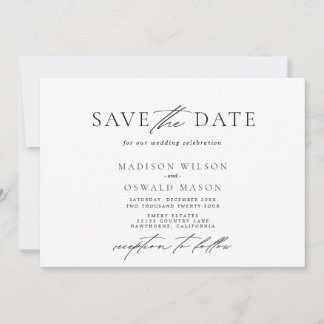 Invitation Élégant minimaliste Save the date horizontal