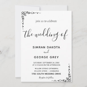 Invitation Élégant minimaliste Vintage Classic Script mariage