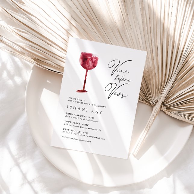 Invitation Élégant Moden Vino Avant Vows Fête des mariées (Créateur téléchargé)