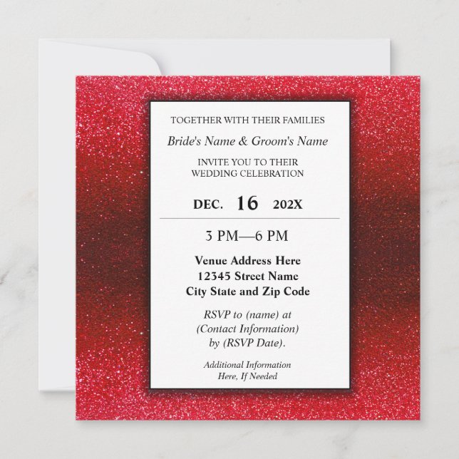 Invitation Elegant Modern Glitter Engagement Wedding Party  (Devant)