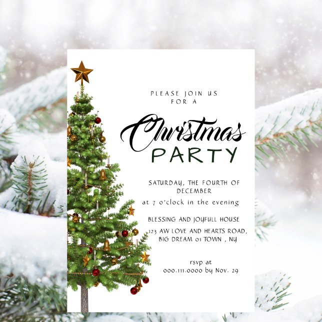 Invitation Elegant Modern Minimalist Christmas Party (Créateur téléchargé)