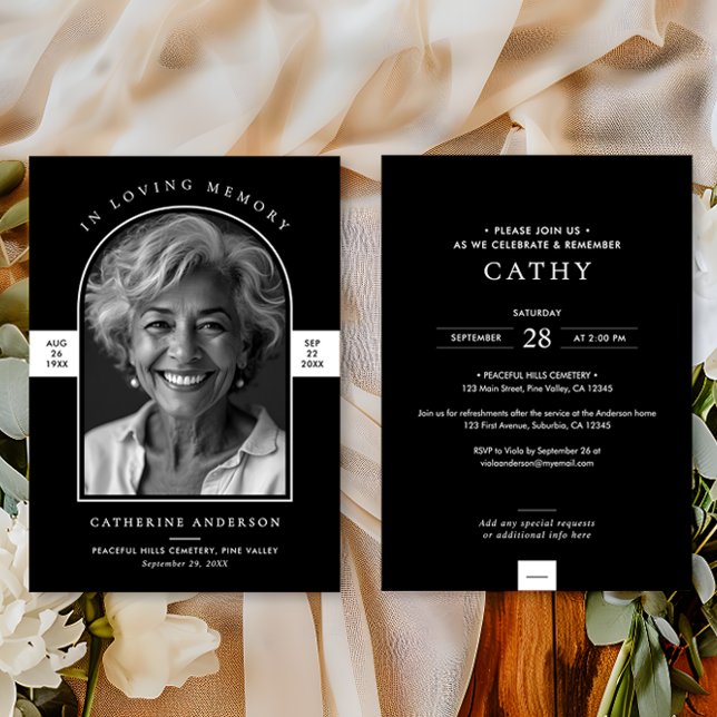 Invitation Élégant Moderne dans l'amour Arc de mémoire photo  (Créateur téléchargé)