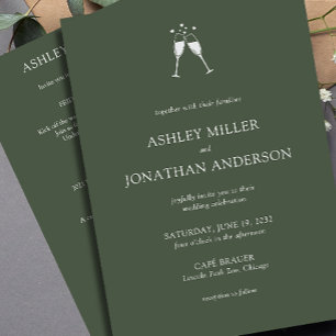 Invitation Élégant Moderne Éléments simples Mariage tout-en-u