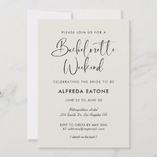 Invitation Elégant & moderne Lumière sauge Bachelorette Week-