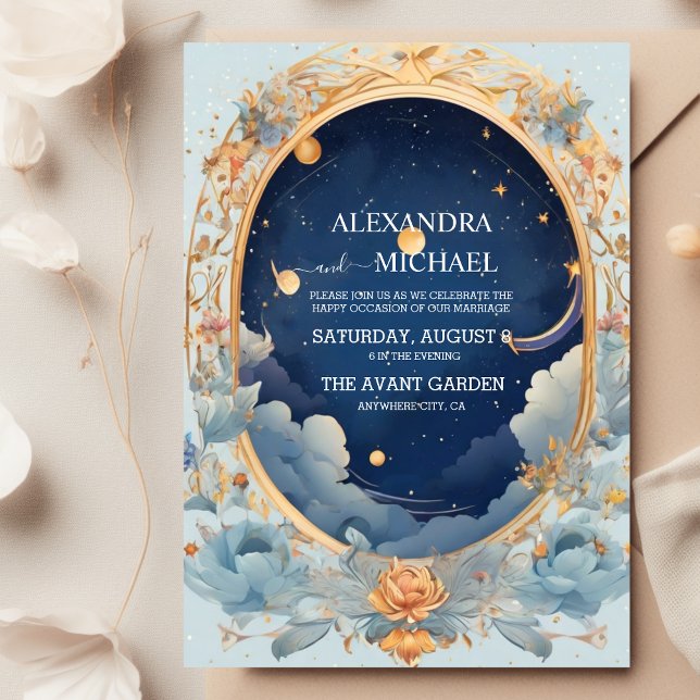 Invitation Élégant, moderne Mariage de constellations céleste (Créateur téléchargé)