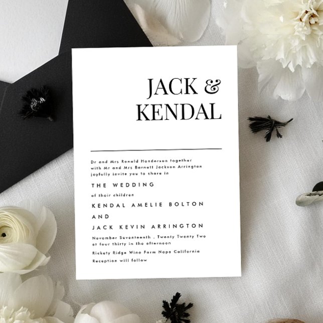 Invitation Élégant Moderne | Noms Modifiables Mariage (Créateur téléchargé)