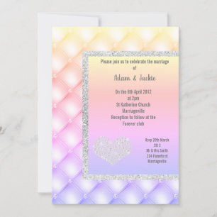 INVITATION ÉLÉGANT MODERNE PASTEL HEART MARIAGE