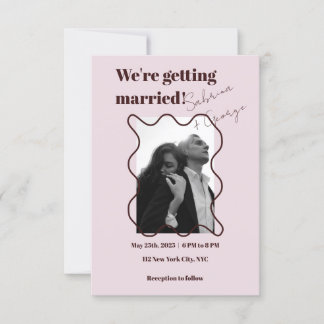 Invitation Elégant Moderne Retro Photographie QR Code Mariage