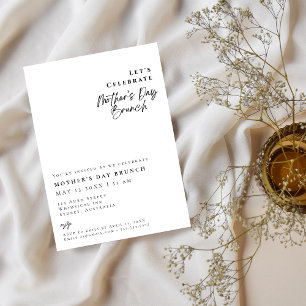 Invitation Elégant moderne Simple journée mère BRUNCH Invitat