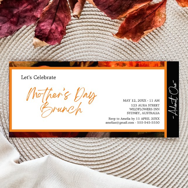 Invitation Elégant moderne unique simple brunch de la mère jo (Créateur téléchargé)