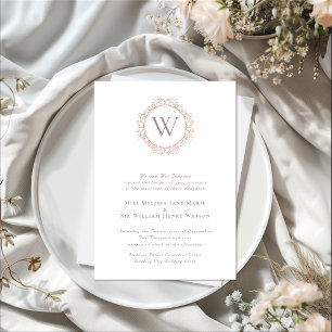 Invitation Élégant Monogram Classic Mariage