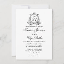 Élégant Monogramme noir et blanc Vintage