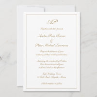 Élégant Monogramme Or Formal Tout en un Mariage