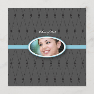 Invitation Élégant Motif arlequin :Bleu