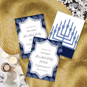 Invitation Élégant Motif du parti Hanoukka Menorah