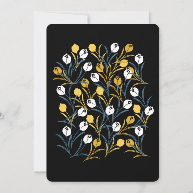 Invitation Élégant motif floral de Tulipe (Devant)
