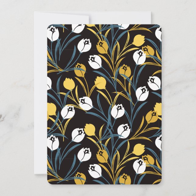 Invitation Élégant motif floral de Tulipe (Devant)