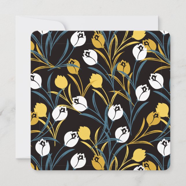 Invitation Élégant motif floral de Tulipe (Devant)