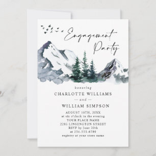 Invitation Elegant Mountain Forest Engagement Party