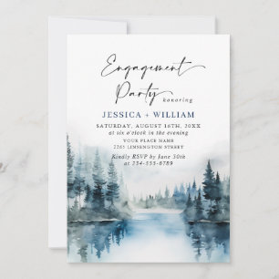 Invitation Elegant Mountain Forest Engagement Party