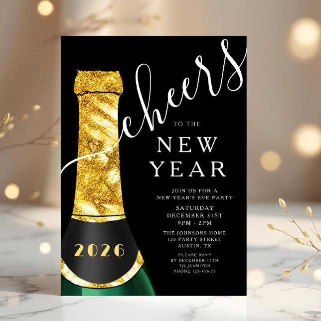 Invitation Elegant New Year's Eve Party (Elegant New Year's Eve Party Invitation)