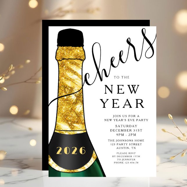 Invitation Elegant New Year's Eve Party (Elegant New Year's Eve Party Invitation)