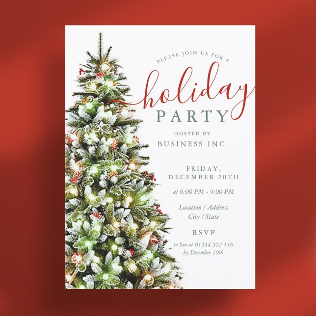 Invitation Élégant Noël Arbre Entreprise Fête de Noël (Elegant Christmas Tree Corporate Holiday Party Invitation)