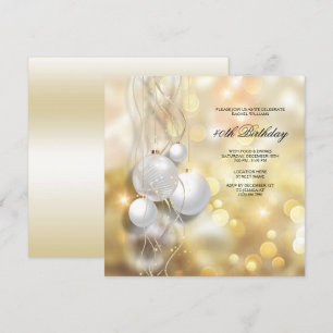 Invitation Élégant Noël Baubles Noël fête d'anniversaire