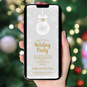 Invitation Élégant Noël de l'ornement de flocon de neige