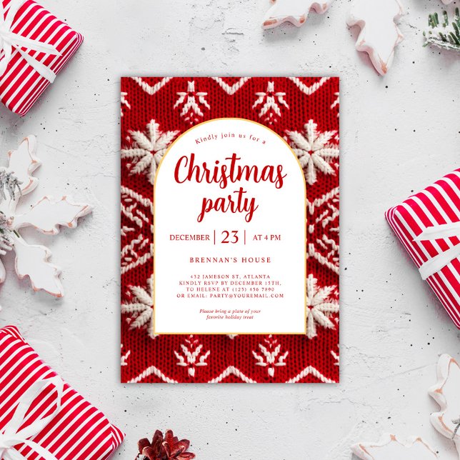 Invitation Élégant Noël Festif Vacances d'hiver (Elegant Christmas Festive Winter Holiday Invitation)