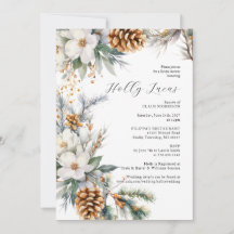 Élégant Noël Floral Mariage Shower