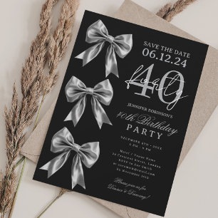 Invitation Élégant noeud papillon Save Date 40e anniversaire
