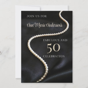 Invitation Elégant noir 50 et fabuleux