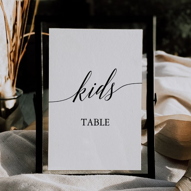 Invitation Élégant Noir 5x7 Printable Kids Numéro de tableau (Créateur téléchargé)