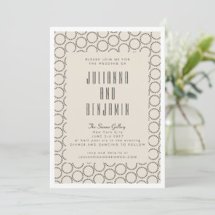 Invitation Élégant noir blanc Mariage moderne du milieu du si