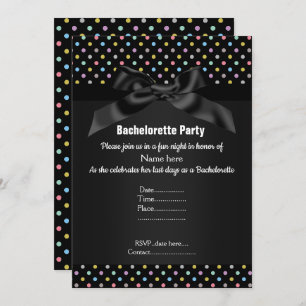 Invitation ÉLÉGANT NOIR Pastel SPOT BACHELORETTE