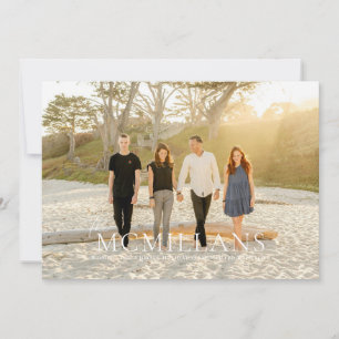 Invitation Élégant Nom de famille Fête de Noël Floral