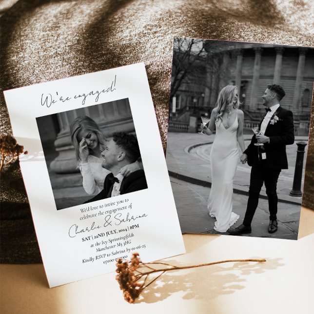 Invitation Élégant Nous sommes engagés Engagement Party Invit (Créateur téléchargé)