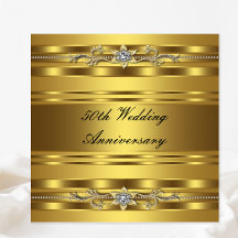 Élégant Or Doré 50e Anniversaire de Mariage