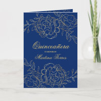 Elégant or Royal Blue Fine Floral Quinceanera
