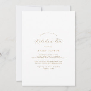 Invitation Elégant or Script Thé de cuisine
