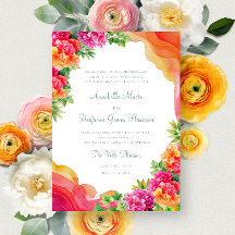 Elégant Orange Floral Bougainville Italie Mariage