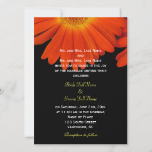 Invitation Élégant orange gerbera marguerite fleurs mariage