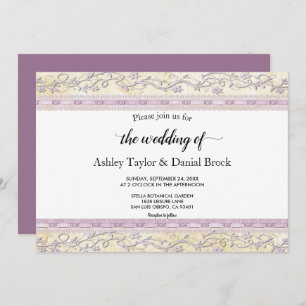 Invitation Élégant Ornate Simple Script Purple Classy Mariage